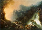Franciszek Ksawery Lampi The mountain scenery from waterfall Germany oil painting artist
